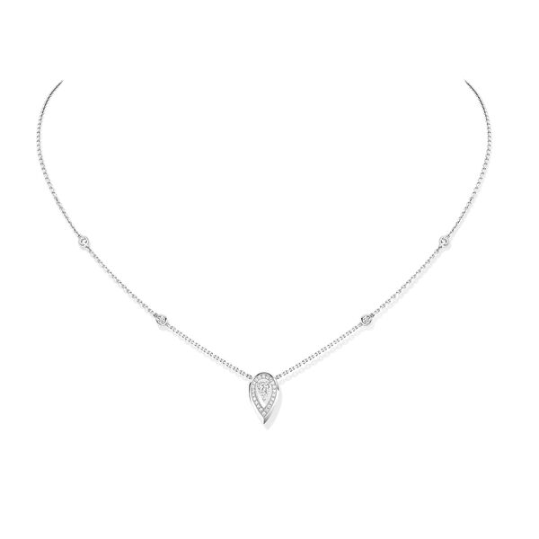 Pendentif Fiery en or blanc avec diamants .10ct